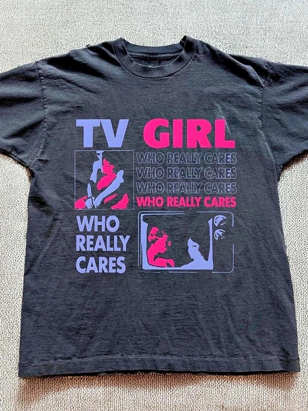TV Girl Who Really Cares Album T-Shirt Black